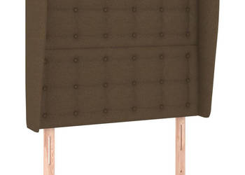 Zagłówek uszak ciemnobrązowy 93x23x118/128 cm tkanina WM-3118375
