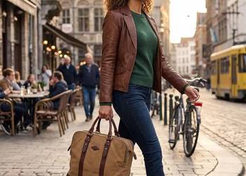 Torba Aktówka FOSSIL Vintage – Skóra Naturalna i Płótno | Piękna Patyna