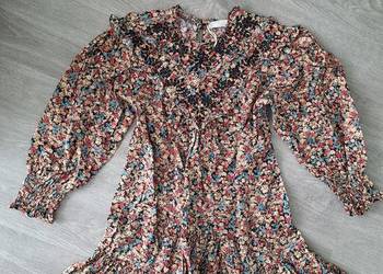 Sukienka damska letnia mango brązowa w kwiaty rozm m l