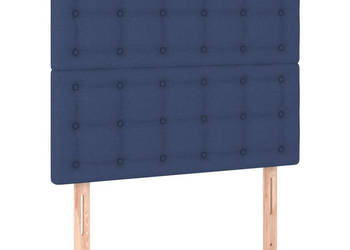 Zagłówek do łóżka z LED niebieski 80x5x118/128 cm tkanina WM-3122838