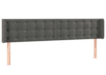 Zagłówek uszak ciemnoszary 163x16x78/88 cm aksamit WM-3119257