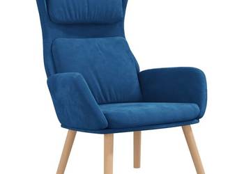 vidaXL Fotel, niebieski, obity aksamitem(SKU:341361)