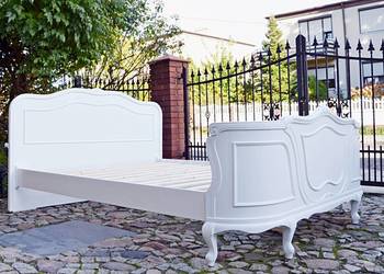 Łóżko stylowe ludwik białe klasyczne 156x218