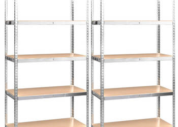 Regały z 5 półkami 2 szt. stal i materiał drewnopochodny WM-3154209