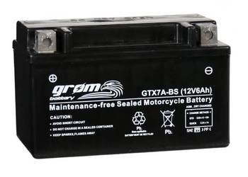 Akumulator motocyklowy GROM GTX7A-BS 12V 6Ah 120A L+