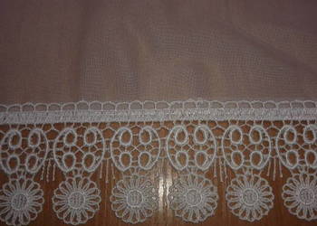 firana gotowa, woal z gipiura 150  cm.wys.