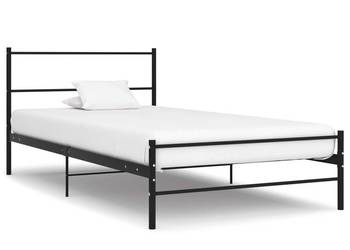 vidaXL Rama łóżka, czarna, metalowa, 90 x 200 cm(SKU:286496)