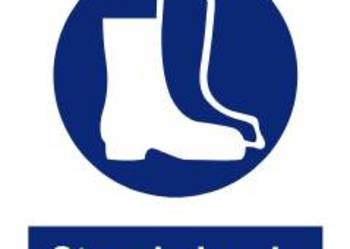 Naklejka BHP Stosuj obuwie ochronne GL046