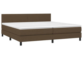 Łóżko kontynentalne z materacem brązowe tkanina 200x200 cm WM-3133024