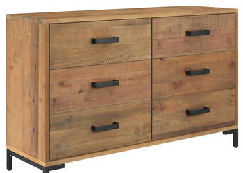 Szafka brązowa 110x35x70 cm lite drewno sosnowe WM-349921