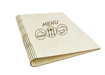 SEGREGATOR A4 drewniany OKŁADKA MENU grawer 10szt.