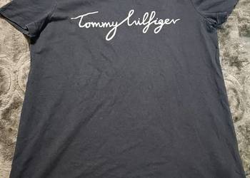 Tommy Hilfiger T-shirt damski S kolor grafitowy  klasyk logo