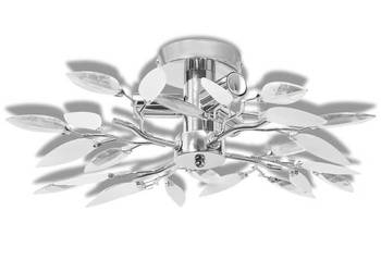 Lampa sufitowa z białymi i bezbarwnymi listkami 3 żarówki E14 WM-240980