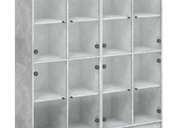 Biblioteczka z drzwiczkami szarość betonu 136x37x142 cm WM-3206520