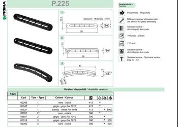 Kratka nawiewu prima p22560268 czarny bez mocowań na śrubki