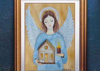 Akwarela Akwarelka Obraz pt: Anioł Opiekun