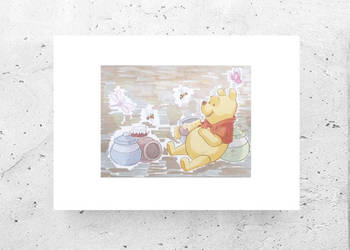 Kubuś Puchatek obrazek A4, plakat z Kubusiem Puchatkiem, miś obrazek 21x30