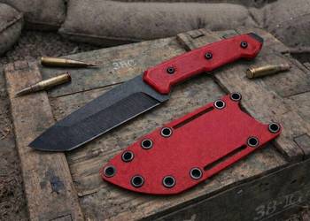 Nóż "Kadaffy Red" Ręcznie Robiony Bushcraft Custom Knifemaking