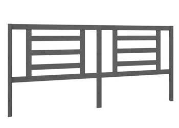 Wezgłowie łóżka szare 206x4x100 cm lite drewno sosnowe WM-818842