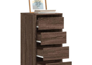 Komoda brązowy dąb 40x41x76 cm materiał drewnopochodny WM-852867