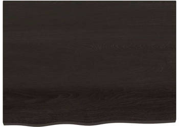 Półka ciemnobrązowa 80x60x2 cm wykończone lite drewno dębowe WM-363791