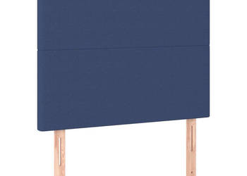 Zagłówek do łóżka z LED niebieski 90x5x118/128 cm tkanina WM-3122132