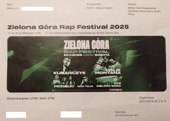 Dwa bilety na Zielona Góra Rap Festival 2025