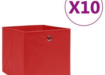 vidaXL Pudełka z włókniny, 10 szt., 28x28x28 cm, czerwone(SKU:325221)