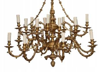 Królewski Gigant Żyrandol z Brązu + Lampa 78 cm