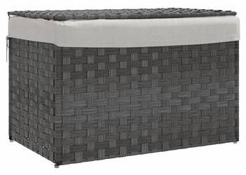 vidaXL Kosz na pranie, z pokrywą, szary, 55,5x35x34 cm(SKU:372051)