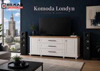 Wytworna Komoda 160` Londyn Dąb Biały Każdy KOLOR RAL BEKAS Producent