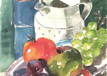OBRAZ =martwa natura =akryl,olej=OWOCE =