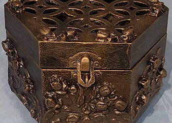 Szkatułka drewniana ażurowa antyczna