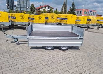 Przyczepa platforma nowa uniwersalna burty demontowane Niewiadów dwieosie