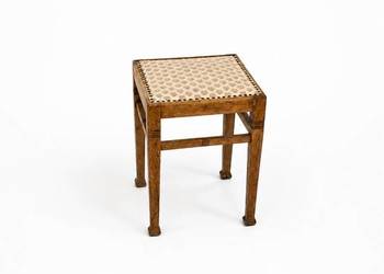 Stylowy Dębowy Stołek Art Deco Oryginalny Taboret Lata 20/30. Antyk