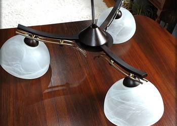Lampa sufitowa 3-ramienna ciemne drewno Salon, Kuchnia 3 Duże klosze