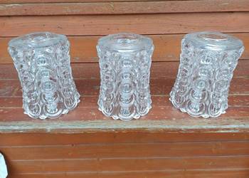 Trzy retro klosze kryształ z 60 lat firmy Kamenicky Senov