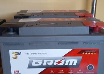 Akumulator 80Ah  GROM EFB START&STOP 800A Prawy + ,wysoki