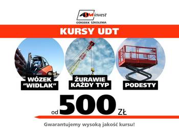 UPRAWNIENIA UDT - kurs na wózki widlaki suwnice podesty HDS i wiecej!