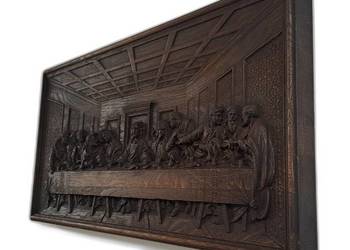 Obraz Ostatnia Wieczerza – rzeźba w drewnie dębowym Prezent dla Babci