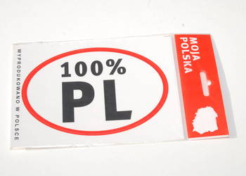 Naklejka na samochód Moja Polska 100% PL 10 X 15 cm
