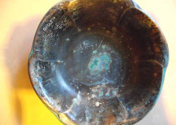 MAŁA PATYNOWANA PATERA  Z PLATERU - ART. DECO.