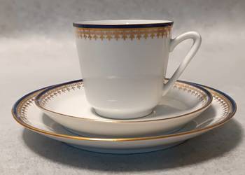 KAHLA KONITZ Zestaw Śniadaniowy Trio Kobalt Złocenia