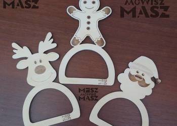 Pierścień drewniany z motywem bożonarodzeniowym na serwetki #MiszMówiszMasz