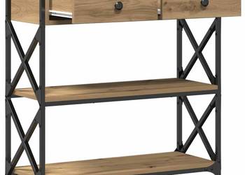 vidaXL Stół Konsolowy z szufladą z półką dąb artisan(SKU: 863536)