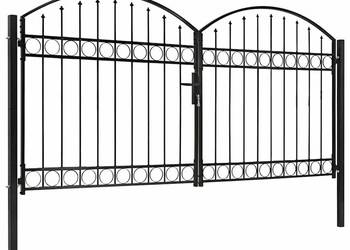 vidaXL Brama ogrodzeniowa, podwójna, zaokrąglona, stal(SKU:143090)