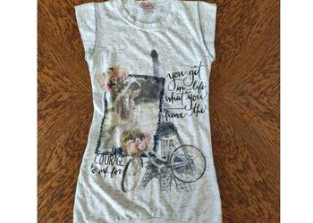 bluzka tunika sukienka top t-shirt koszulka Paryż wieża Eiffla rower