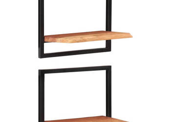 Półki ścienne 2 szt. 40x24x35 cm lite drewno akacjowe i stal WM-338460