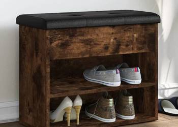 vidaXL Ławka na buty, przydymiony dąb, 62x32x50 cm(SKU:835100)