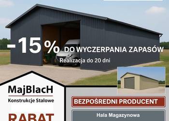 A43-OBNIŻAMY CENY -15%  Grafitowy Dwuspadowy Garaż Blaszany  - Maj-Blach